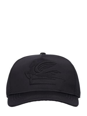 Jedwabna czapka z daszkiem Etro czarna