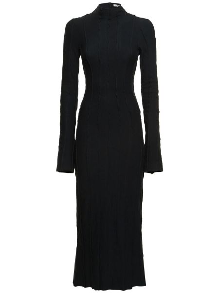 Sukienka długa bawełniana z dżerseju Interior czarna
