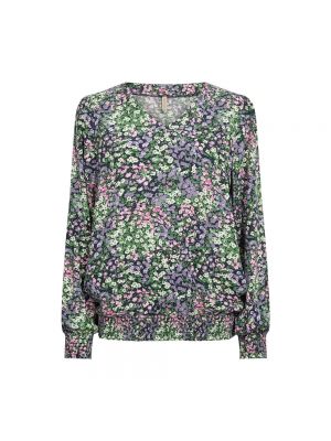 Bluse mit print mit v-ausschnitt Soyaconcept pink