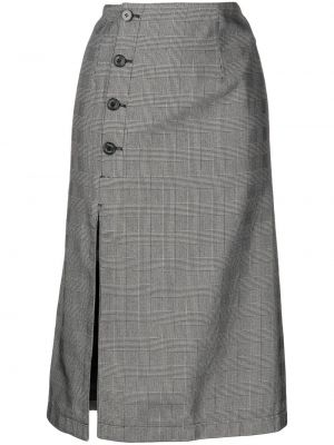 Midi sukně s knoflíky Rokh šedé