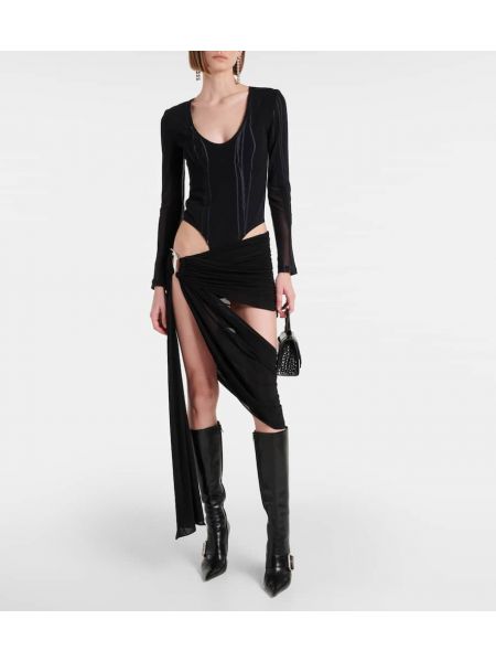 Asymetrické mini sukně Mugler černé