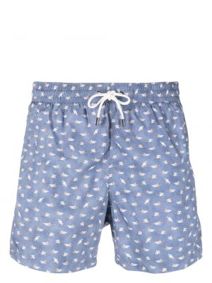 Shorts mit print Canali blau