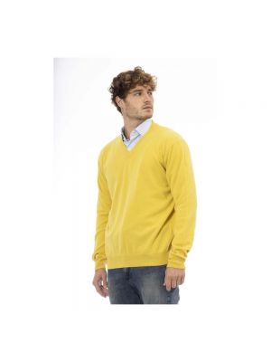 Sweter wełniany Sergio Tacchini żółty