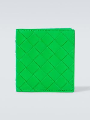 Kožená peněženka Bottega Veneta zelená