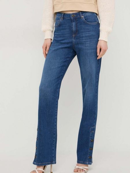 Niebieskie proste jeansy z wysoką talią Twinset
