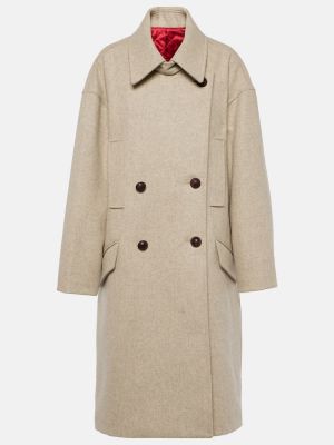 Béžový oversized vlněný kabát Isabel Marant