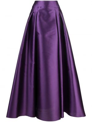 Saténová dlhá sukňa Alberta Ferretti fialová