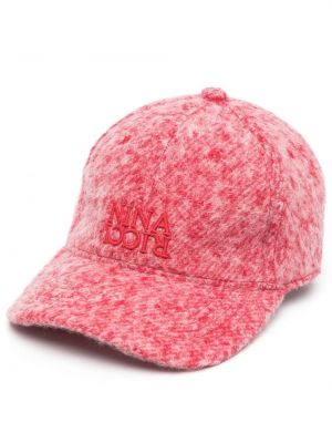 Brodert cap Nina Ricci rød