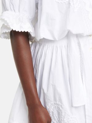 Βαμβακερή φόρεμα με κέντημα Juliet Dunn λευκό