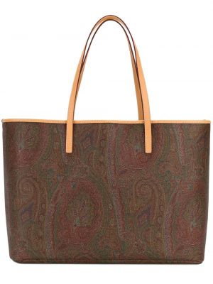 Shopper handtasche mit print mit paisleymuster Etro braun