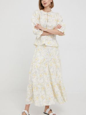 Блуза в квіточку з принтом Polo Ralph Lauren жовта