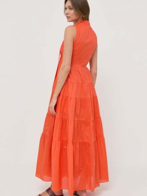 Bavlněné dlouhé šaty Max&co. oranžové