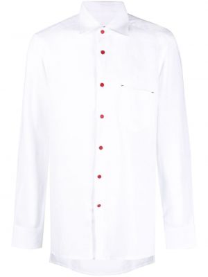 Ленена риза с джобове Kiton бяло
