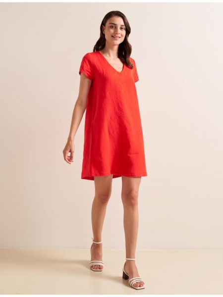 Лляна сукня міні з v-подібним вирізом Jimmy Key помаранчева