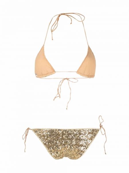 Bikini con lentejuelas con apliques Oséree dorado