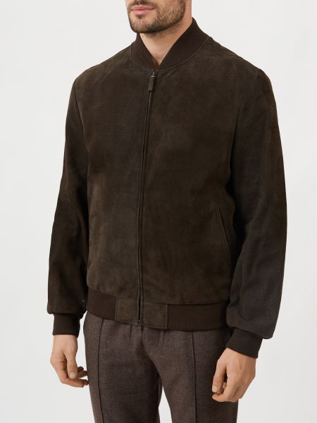 Шкіряна куртка Brioni коричнева