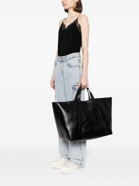 Leder shopper handtasche Off-white