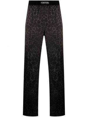 Παντελόνι με σχέδιο με λεοπαρ μοτιβο Tom Ford μαύρο