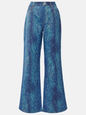 Pelz bootcut jeans mit print Area blau