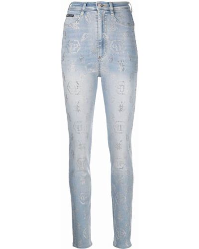 Зауженные джинсовые леггинсы на шпильке Philipp Plein
