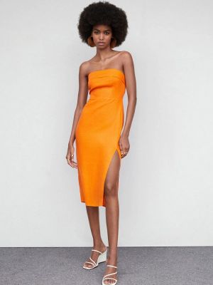 Платье-карандаш Mango оранжевое