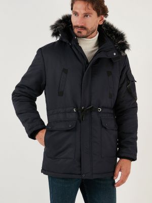 Зимнее пальто с капюшоном Buratti синее