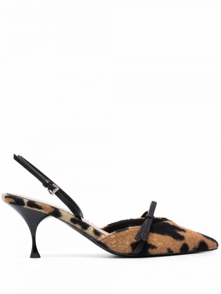 Sandalias con tacón con estampado leopardo Ermanno Scervino marrón