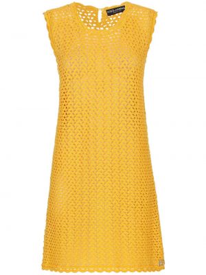 Mini obleka brez rokavov Dolce & Gabbana rumena