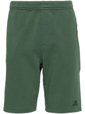 Pantaloni scurți cu broderie din bumbac C.p. Company verde