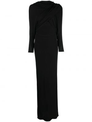Vakarinė suknelė su gobtuvu Saint Laurent juoda