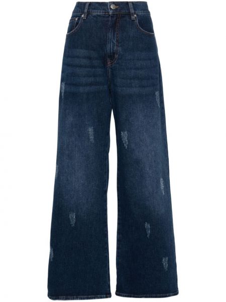 Laia lõikega kõrge vöökohaga teksapüksid Munthe sinine