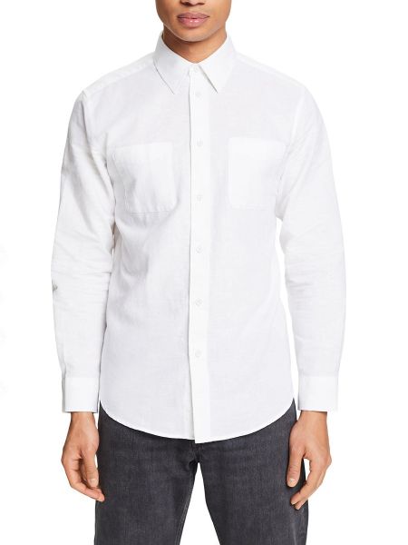 Camisa de lino Esprit blanco