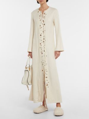 Jedwabna sukienka długa Chloã© biała