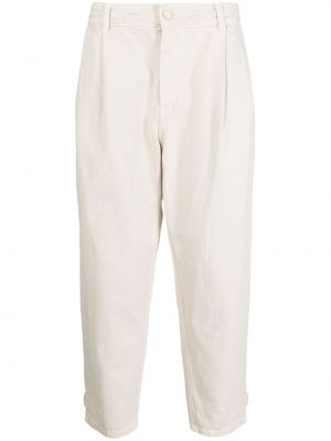 Плисирани памучни дънки skinny fit Songzio бяло