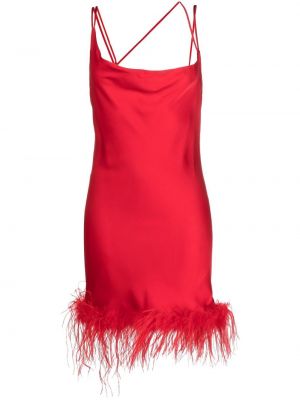 Коктейлна рокля с пера Loulou червено