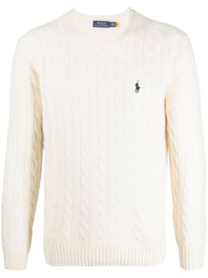 Пуловер бродиран Polo Ralph Lauren бяло