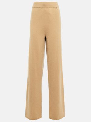Pantalones de cachemir con estampado de cachemira bootcut Extreme Cashmere marrón