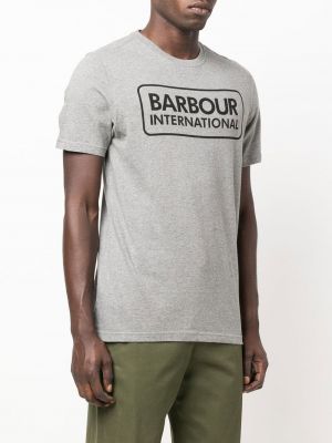 Koszulka z nadrukiem Barbour International szara