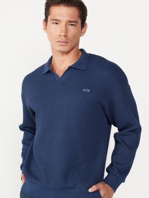 Jacquard polo majica od flisa bootcut Ac&co / Altınyıldız Classics plava