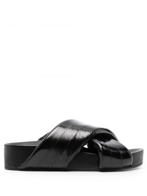Kožené sandále Jil Sander čierna