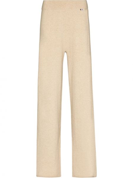 Pantalones de cachemir de punto bootcut Extreme Cashmere beige