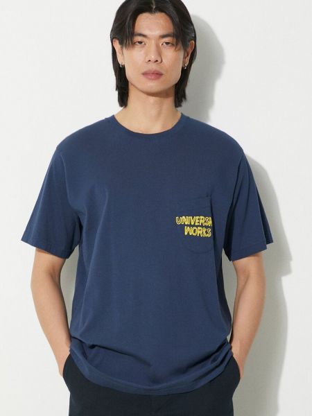 Majica s printom s džepovima Universal Works plava