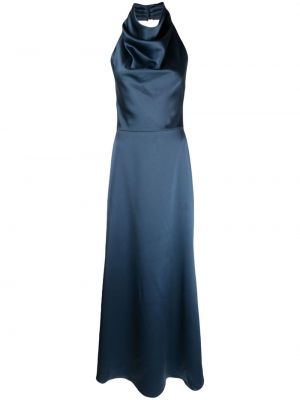 Сатенена вечерна рокля Amsale синьо