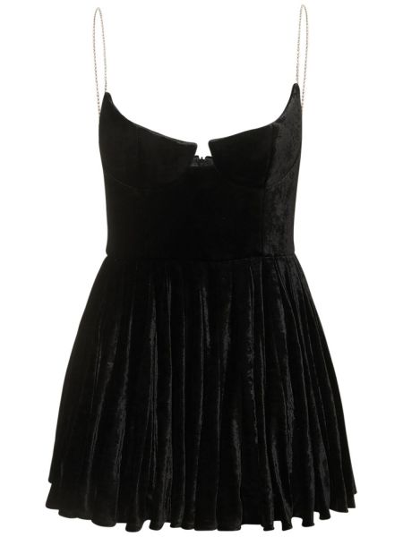 Velurové mini šaty Magda Butrym černé