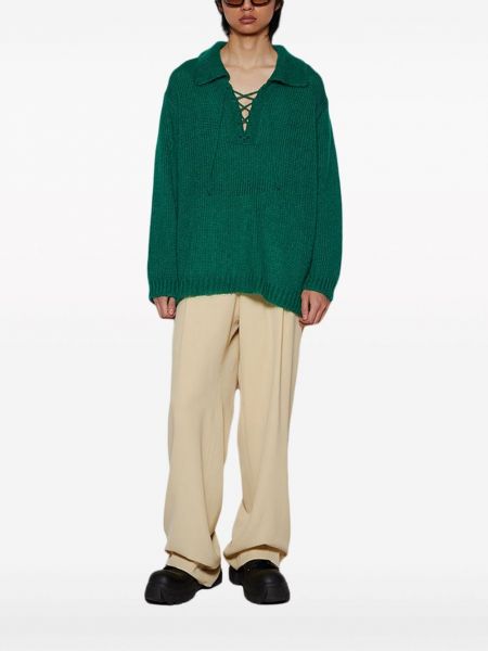 Mežģīņu džemperis ar šņorēm Bode zaļš