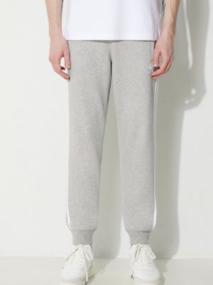 Серые меланжевые спортивные штаны в полоску Adidas Originals