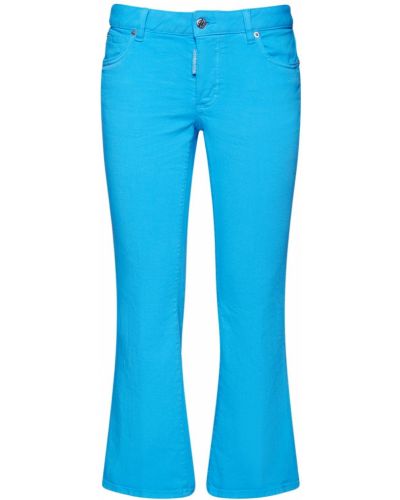 Jeansy dzwony z paskiem Dsquared2 - turkus
