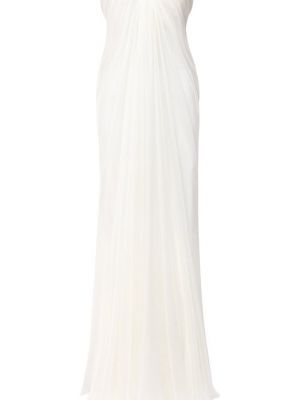 Шелковое платье Alexander Mcqueen белое