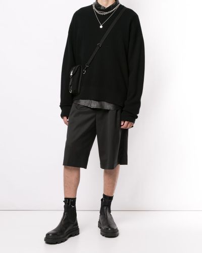 Jersey manga larga de tela jersey asimétrico Wooyoungmi negro
