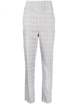 Pantalon droit à carreaux Twinset blanc